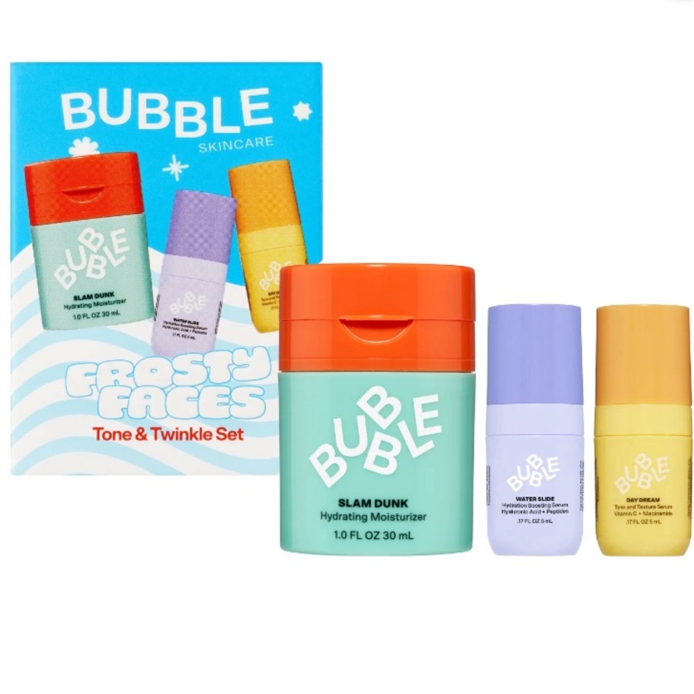 Bubble Skincare tone and twinkle Frosty Faces Holiday Gift Set